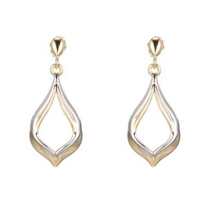 9ct Yellow and Rhodium Plated Earrings