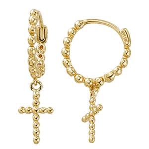 9ct bead Cross Earrings