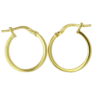 <p>9ct yellow gold Silver Filled Hoop Earrings</p>
<p>Measures 15mm across by 2.5mm wide</p>