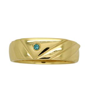 <p>Yellow Gold Blue Diamond Ring</p>