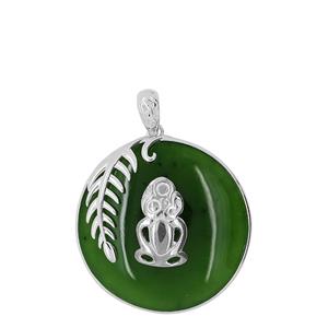 <p>Greenstone and tiki necklace available in sterling silver</p>