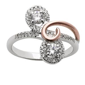 White & Rose Gold Diamond Ring
