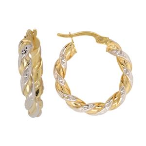 9CT & STG Bonded Twisted Hoops