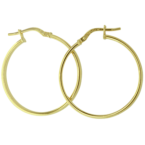 <p>9ct yellow gold Silver Filled Hoop Earrings</p>
<p>Measures 25mm across by 2.5mm wide</p>