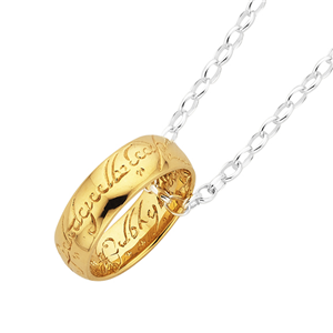 <p>The One Ring on a Sterling Silver chain as seen in <i>The Lord of the Rings</i>. Comes with pouch and translation card.</p>
<p> </p>
<p>Available with 45cm or 55cm chain.</p>
