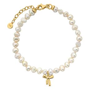 Petite Bow With Pearls Bracelet