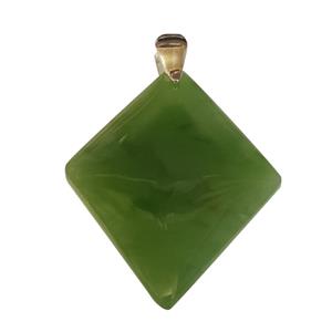 <p>Greenstone diamond shape pendant</p>