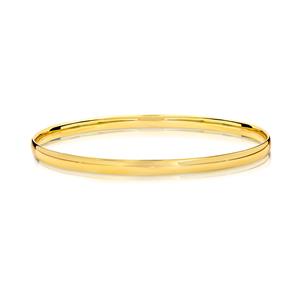 <p>Solid bangle, half round profile. Approx. 1.1mm thick, 9ct approx weight 8gms, 65mm diameter</p>