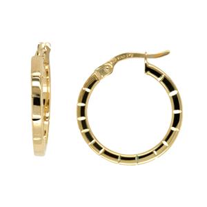9ct Yellow and Silver Bonded Hoop Earrings