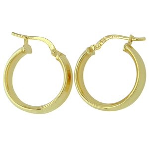 <p>9ct yellow gold Silver Filled Hoop Earrings</p>
<p>Measures 15mm across by 5.5mm wide</p>