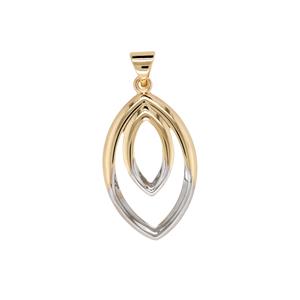 DOUBLE ALMOND SHAPE DROP PENDANT WITH RHODIUM PLATING