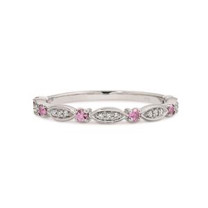 <p>9ct White Gold Pink Sapphire & Diamond Stacker Ring</p>
