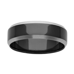 7mm Black & White Zirconium Ring