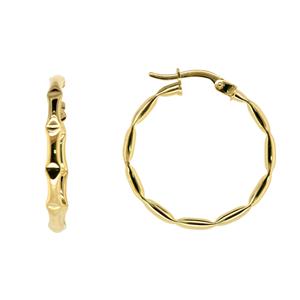<p>9ct Yellow Gold and Silber bonded hoop Earrings</p>