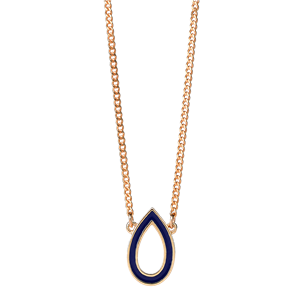 <p>Capsule dark blue enamel necklace</p>