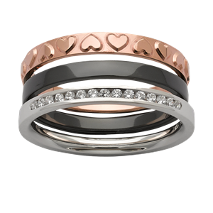 <p>Stacker rings available in white gold, zirconium and rose gold.</p>