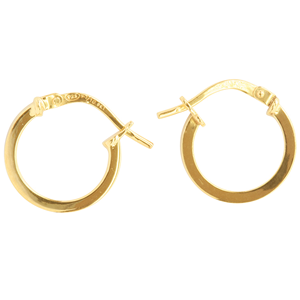 <p>9ct yellow gold Silver Filled Hoop Earrings</p>
<p>Measures 10mm across by 1.5mm wide</p>