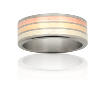 <p>Titanium base with yellow, rose and white gold inlays</p>